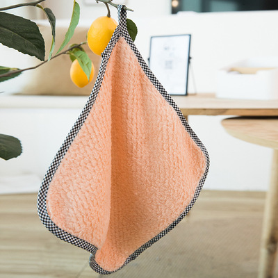 挂钩款珊瑚绒擦手巾厨房清洁巾吸水抹布洗碗布清洁布批发|ms