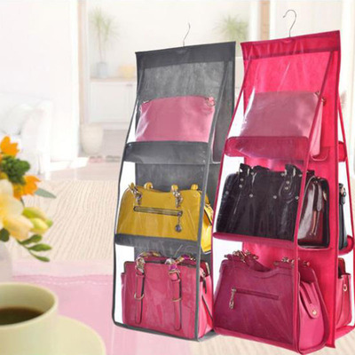 Bag Dust bag thickening Two-sided Six grid Hanging Storage bag dustproof Non-woven fabric Finishing Bag Storage bag