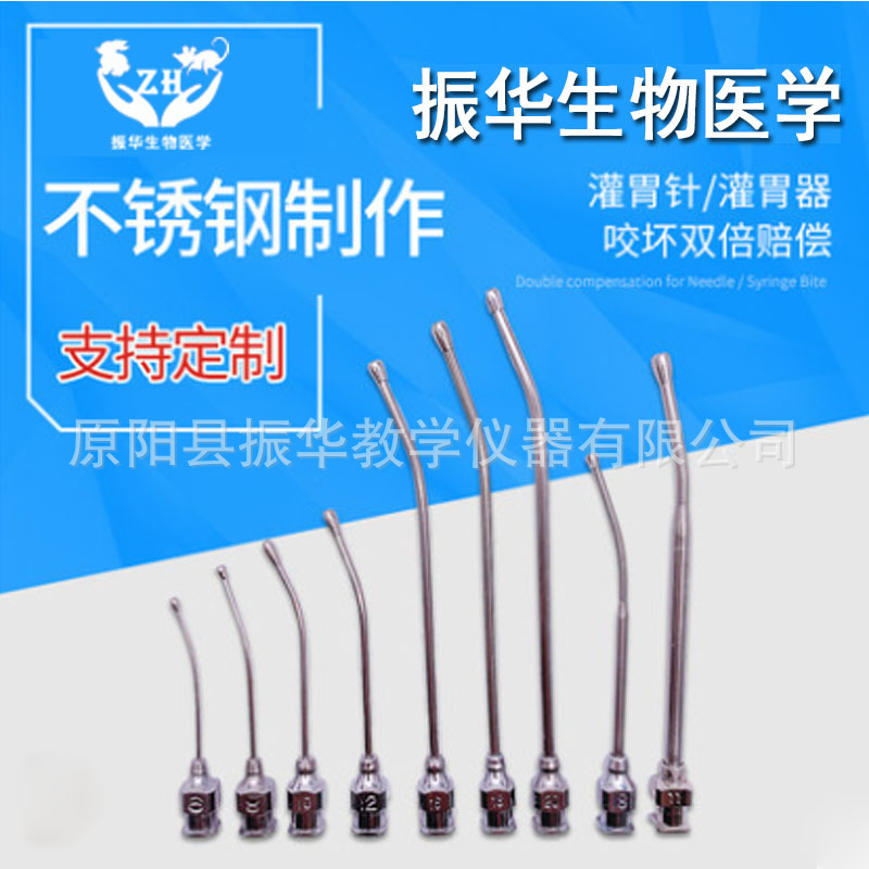 大小老鼠不锈钢灌胃针灌胃器8号10号12号16号18号20直弯-阿里巴巴
