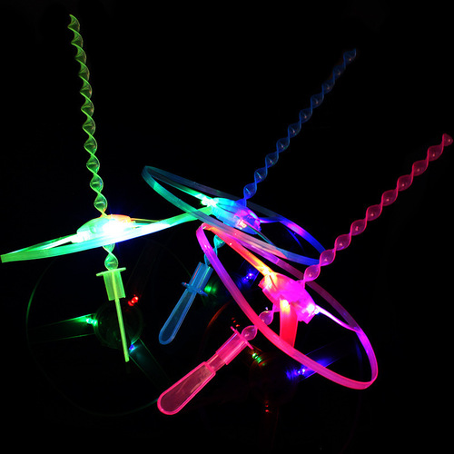 Luminous push flying saucer, luminous flying saucer, flashing flying fairy, bamboo dragonfly, children's classic toy manufacturer wholesale