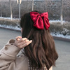 Brand hairgrip with bow, elegant hairpin, Korean style, internet celebrity