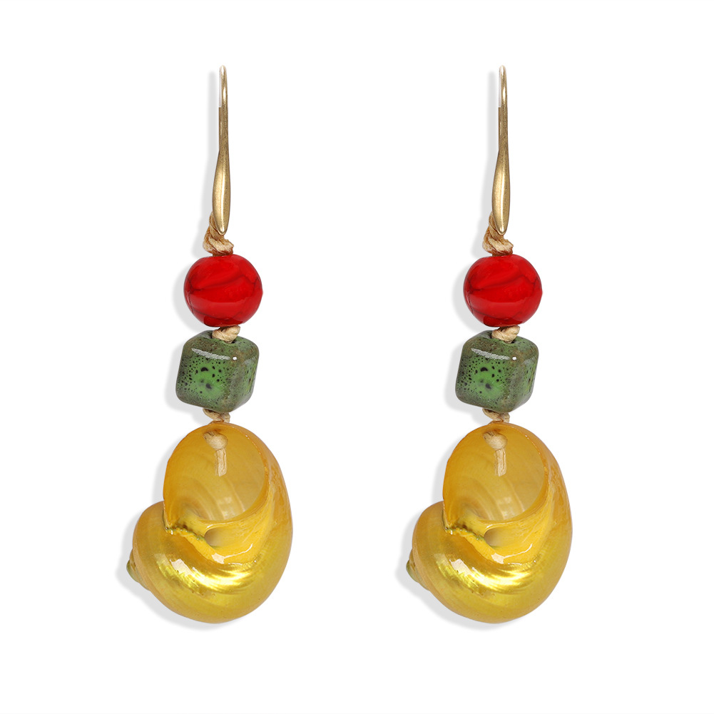 Za Même Produit Sur Site Officiel Conque Pierre Perle Boucles D'oreilles Européen Et Américain Personnalité De La Mode Populaire Vacances Style Boucles D'oreilles display picture 1