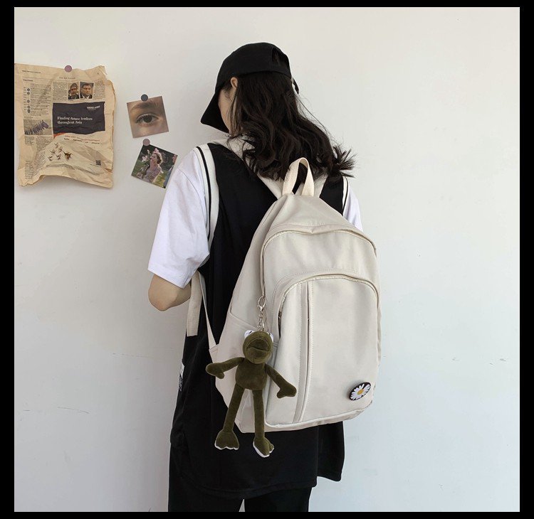 Schoolbag New Korean Fashion Campus Large Capacity Solid Color Backpack Simple Backpack Wholesale Nihaojewelry display picture 39