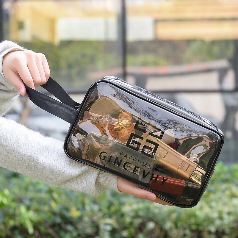 Transparent Cosmetic Bag Large Capacity Wash Bag PVC Waterproof Portable Storage Bag Travel Storage Bag