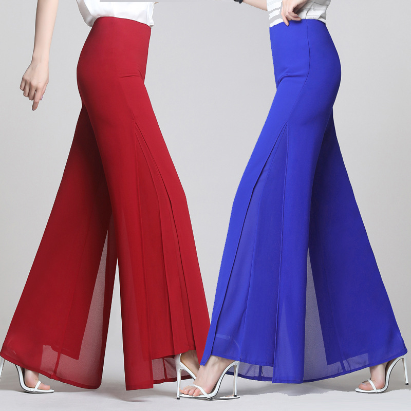 Chiffon Wide-leg Pants Women's Summer New Arrival Culottes Korean-style High-waist Trousers Thin Double-layer Square Dancing Pants Leg-throwing Pants Chiffon Wide-leg Pants Women's Summer New Arrival Culottes Korean-style High-waist Trousers Thin Double-layer Square Dancing Pants Leg-throwing Pants