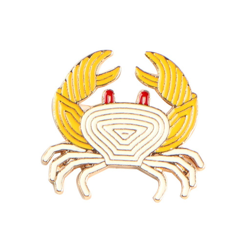 Small crab brooch, Wang Junkai's same design, corsage jewelry pin, cute Japanese badge, female ins personality