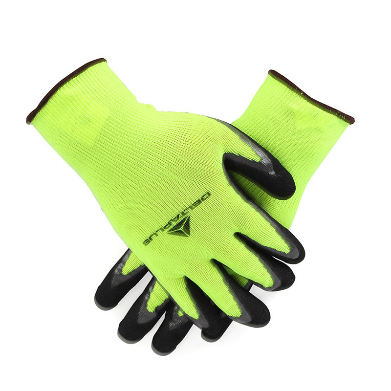 代尔塔201728涤纶针织手套丁腈涂层防护手套透气 搬运机械