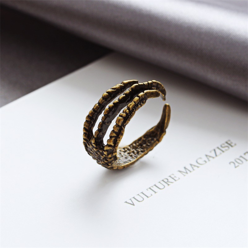 Korean Single Ring Retro Eagle Claw Opening Men's Pinky Tail Ring Wholesales Yiwu Suppliers China display picture 3