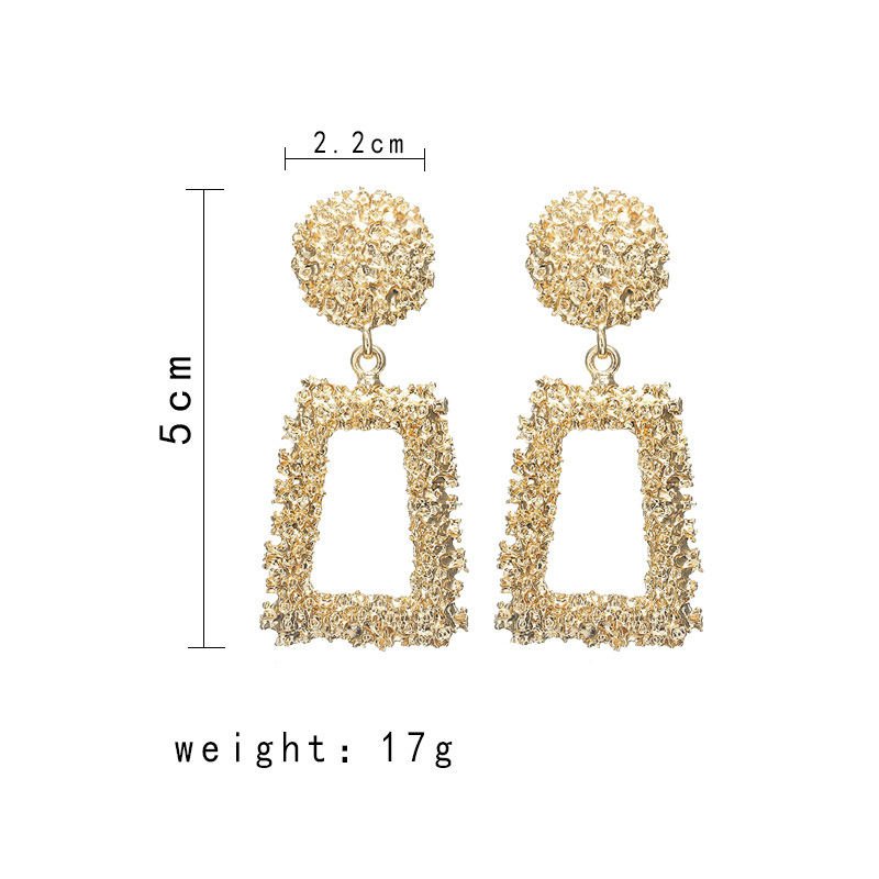 Exaggerated   Simple Geometric Embossed Flower Earrings display picture 3