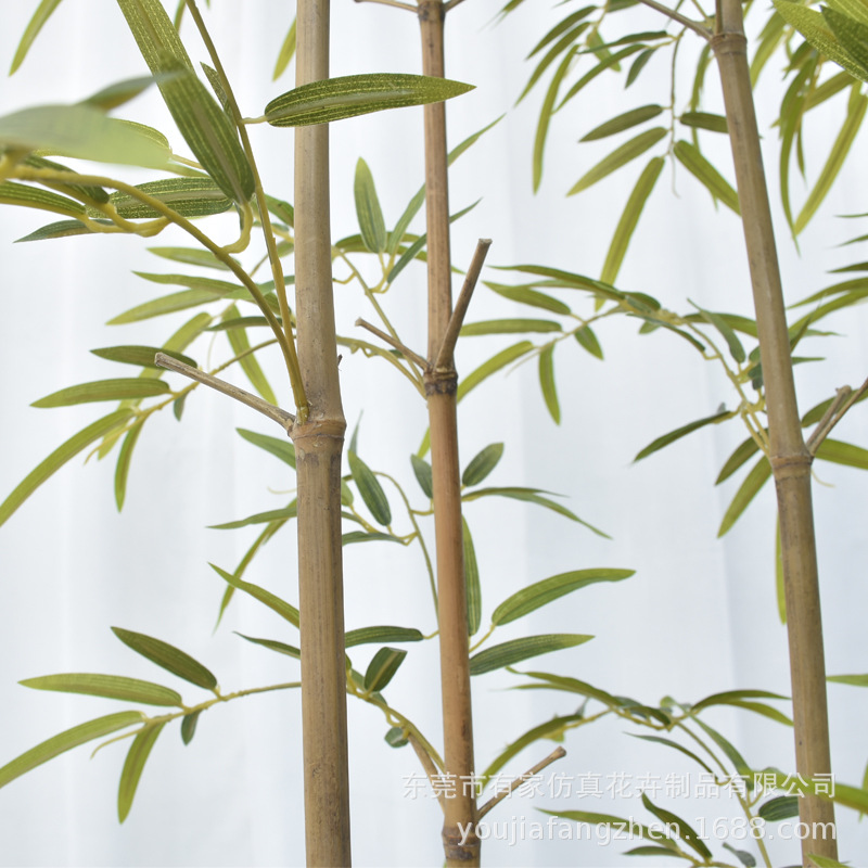 Venta directa de fábrica Simulación de bambú en maceta de una sola raíz de bambú Decoración de interiores Tabique de bambú falso Pared de contención Planta verde Bonsai