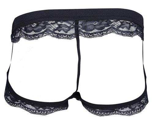 Sexy underwear men's foreign trade European and American men's lace see-through three-point leather underwear JJ pocket wholesale dropshipping 1224