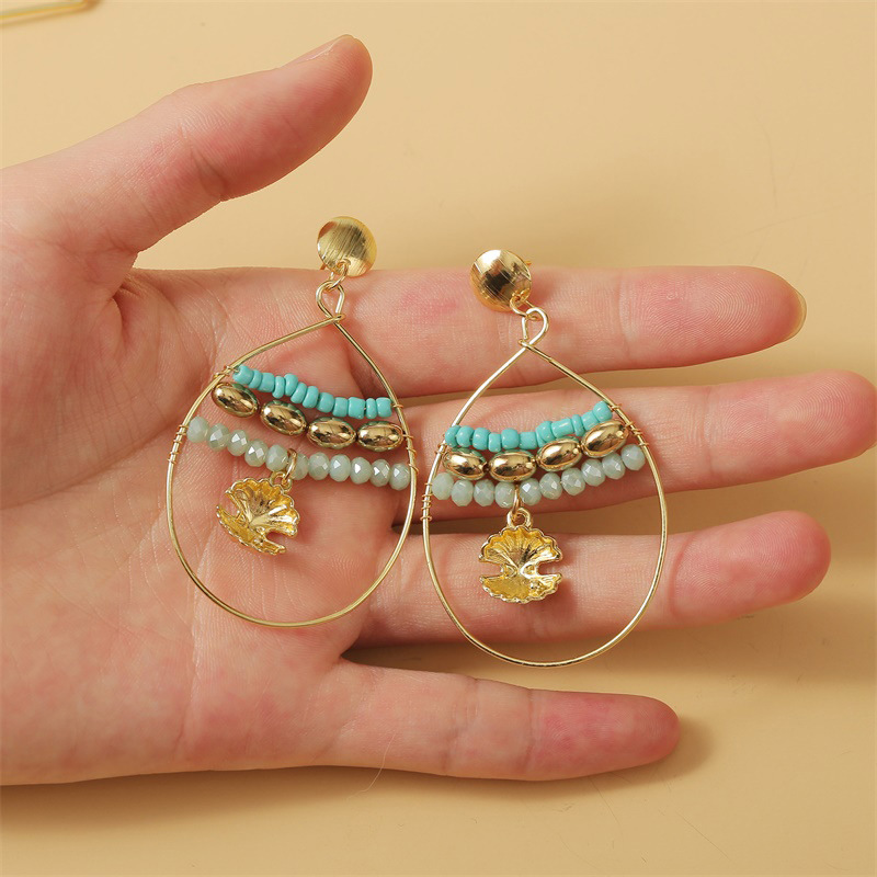 Bohemian Shell Hand-woven Rice Bead Earrings  Creative Round Earrings Jewelry Nihaojewelry Wholesale display picture 2