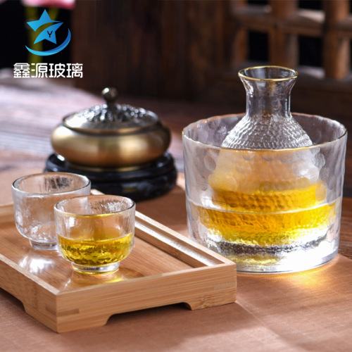 Factory direct sales creative Japanese style transparent sake jug set wine warmer hot wine jug household glass wine jug on behalf of