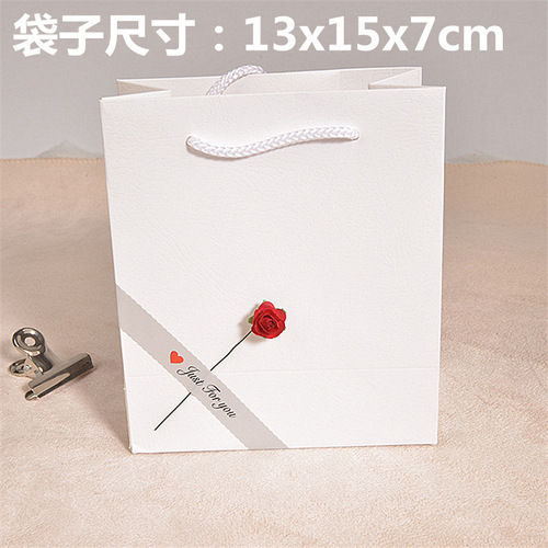 Creative rose appliqué jewelry box bag Shamian heaven and earth cover paper box jewelry pendant ring earrings white crystal packaging