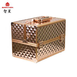 美发美容工具箱 玫瑰金化妆箱 美妆主播储物箱 化妆品收纳箱