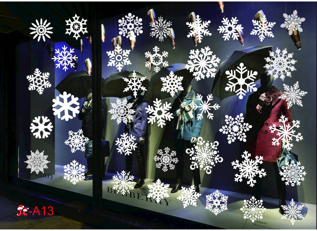 Navidad Moda Papá Noel Monigote De Nieve Copo De Nieve Pvc Fiesta Atrezzo Decorativo 1 Juego display picture 1