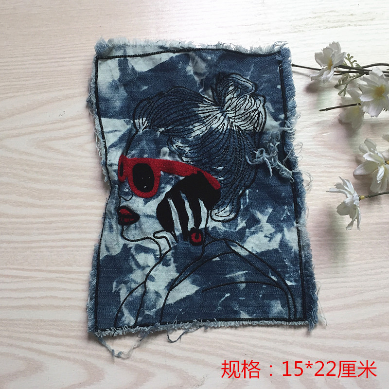 Denim pegatinas ropa de dibujos animados parche agujero parche de gran tamaño Denim pantalones rodilla codo pegatinas moda apliques Denim