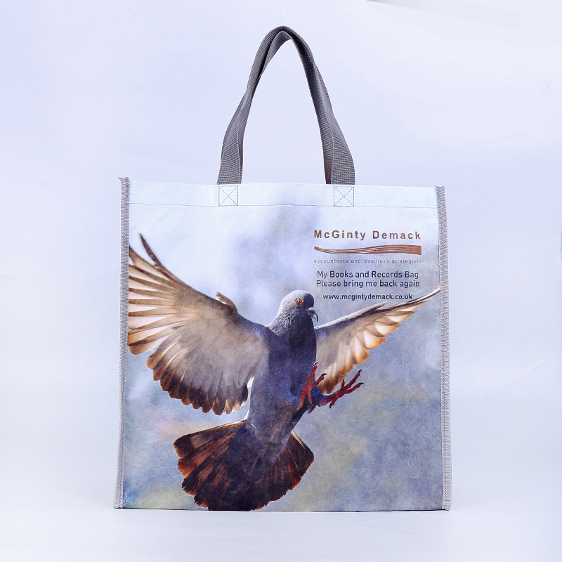 新款杜邦纸手提纸袋 超市折叠购物袋 彩印广告宣传手提袋定做logo