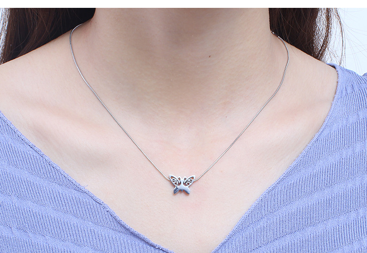 new stainless steel jewelry simple personality fashion butterfly earrings necklace set