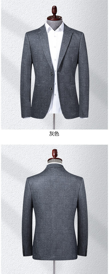 Áo vest nam dệt kim co giãn dáng ôm, tay dài, cổ vest một hàng hai nút — Màu xanh, Màu xám chi tiết 11