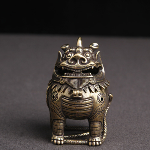 Pure brass retro old-fashioned snake and animal incense burner for home Chinese style antique ornaments to attract wealth and crafts