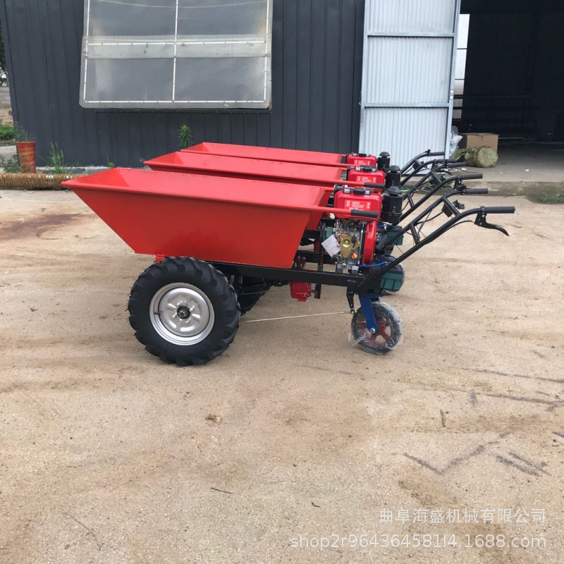 汽油自走式运输机 工地搬运两轮车 农用养殖建筑工地手推车