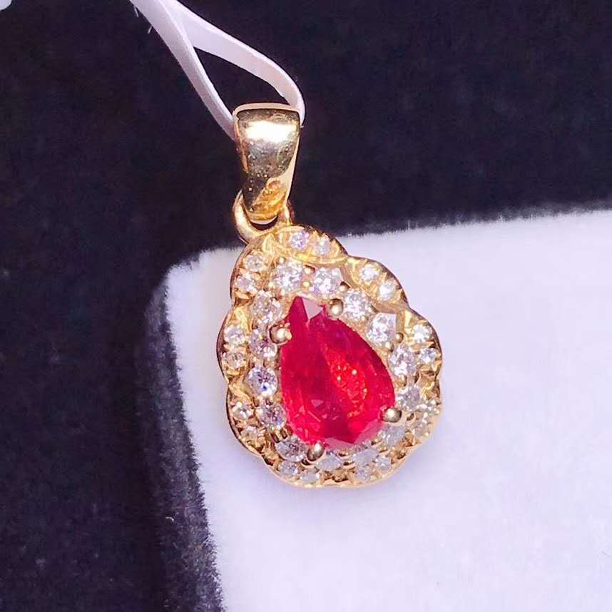 Jewellery Jewelry Factory customized Guangzhou 18K Set natural Ruby Pendant