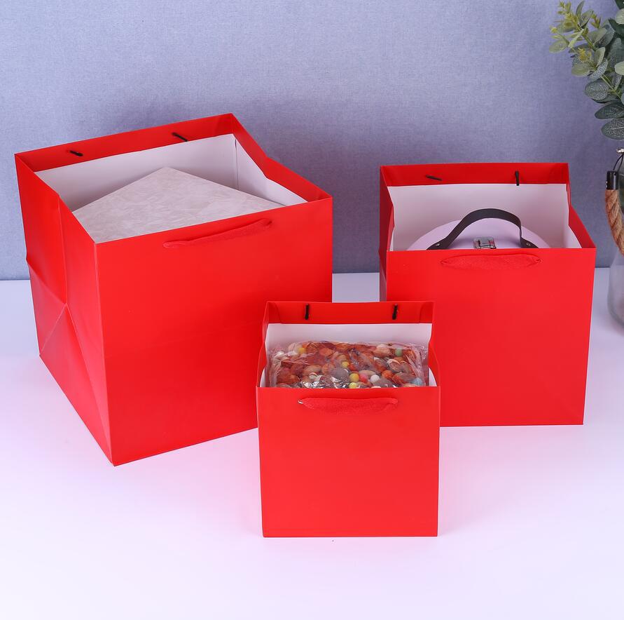 Festival Occasion Retro Solid Color Paper Festival Gift Bags