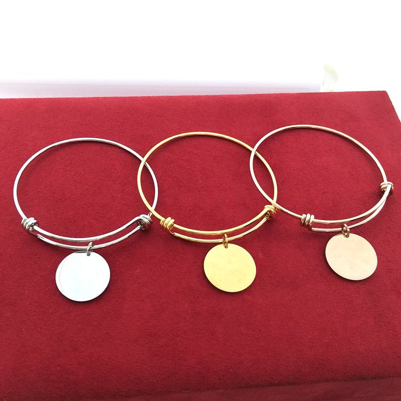 欧美热销不锈钢推拉手镯　活动可调大小钛钢多色定制LOGO手镯现货|ru