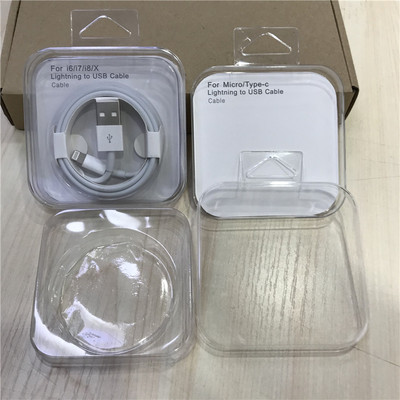适用苹果ios数据线包装盒micro/Type-c数据线usb包装水晶纸盒中性