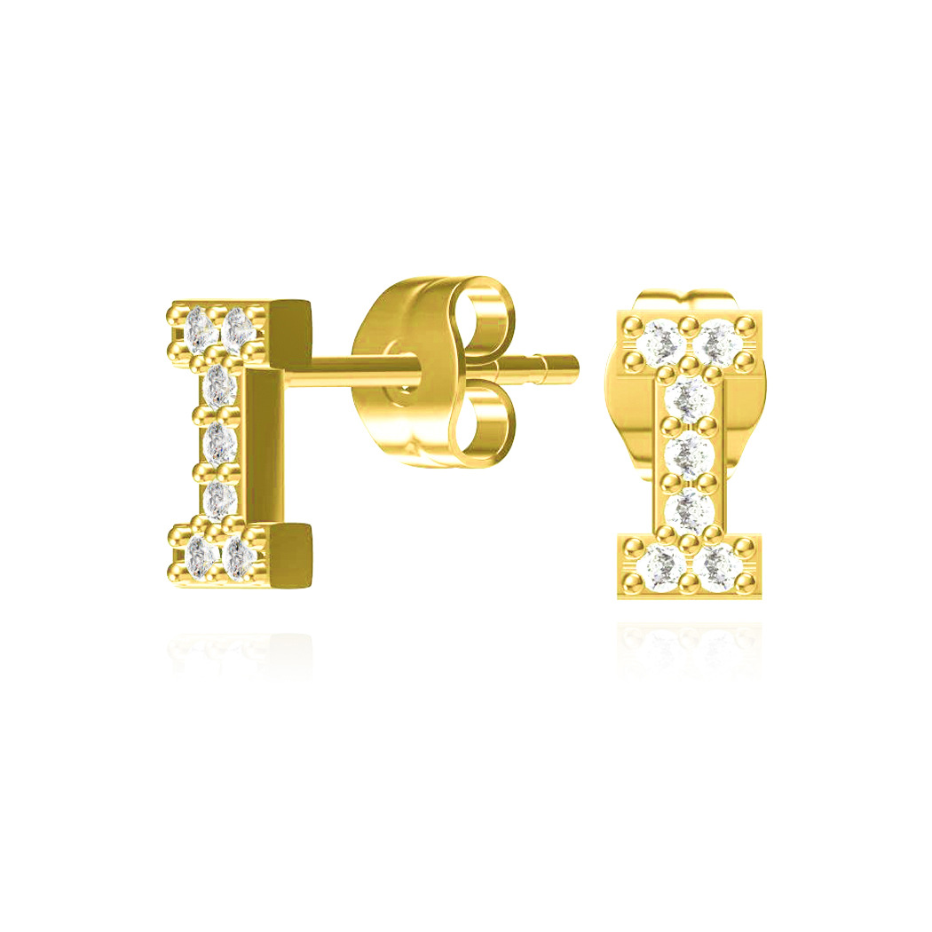 Hot-selling New Letter 26 English Copper Letters Zircon Earring For Women display picture 18