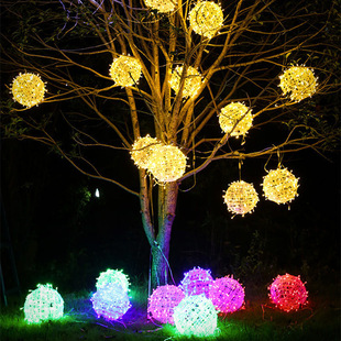 Светодиодные ротанные лампы ландшафт висячий дерево фонарь -фонарь газоновый парк Рождественский фестиваль