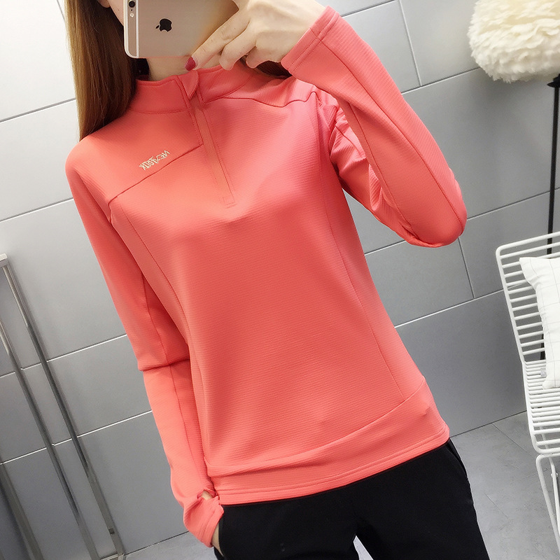 Show thin Quick drying Elastic force spring and autumn outdoors motion Mountaineering Base coat thickening The thin fabric Stand collar Long sleeve