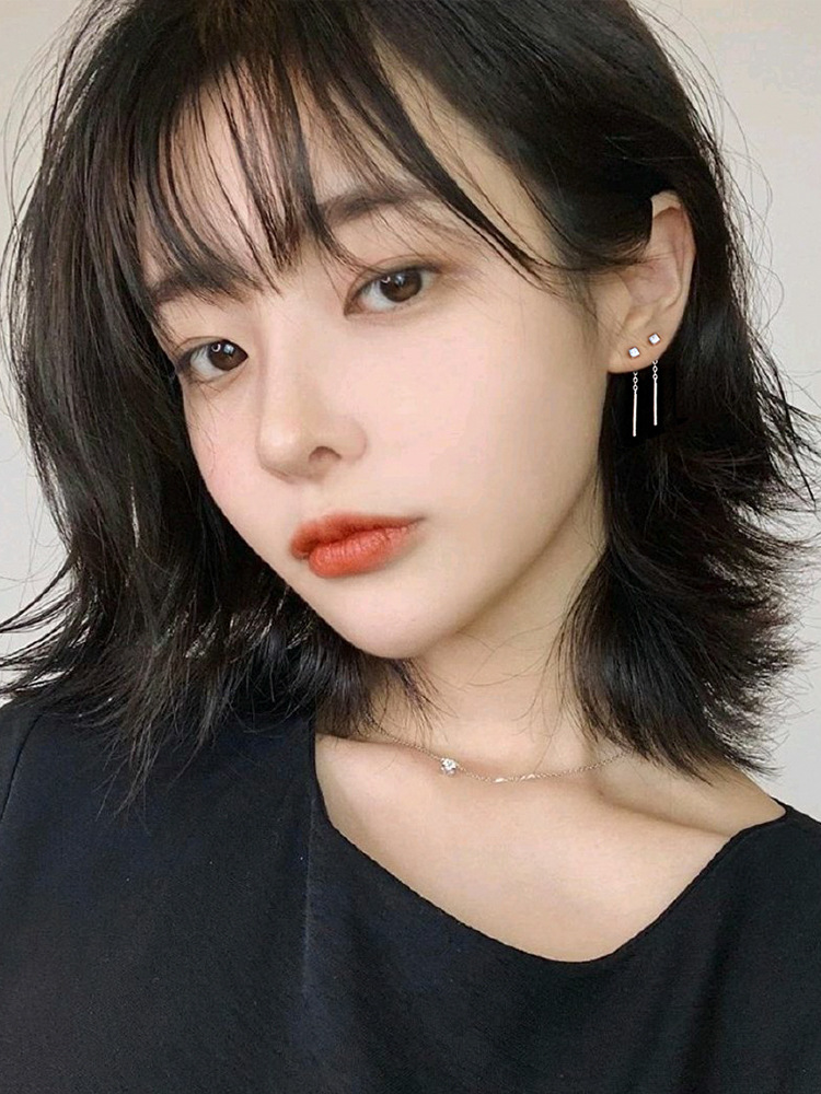Pendientes de cubo geométrico de plata esterlina 925 pendientes pequeños elegantes japoneses y coreanos pendientes simples de moda pendientes de mujer