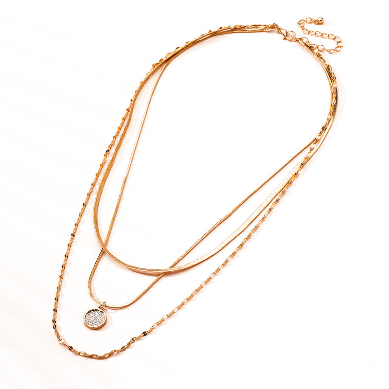 New Exaggerated Fashion Multi-layer Lock Heart Beauty Necklace Wholesale Nihaojewelry display picture 6