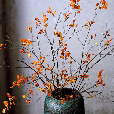 to ground Akiba branch Artificial Plants leaf Chinese style indoor Twine Flower art villa hotel Landscaping