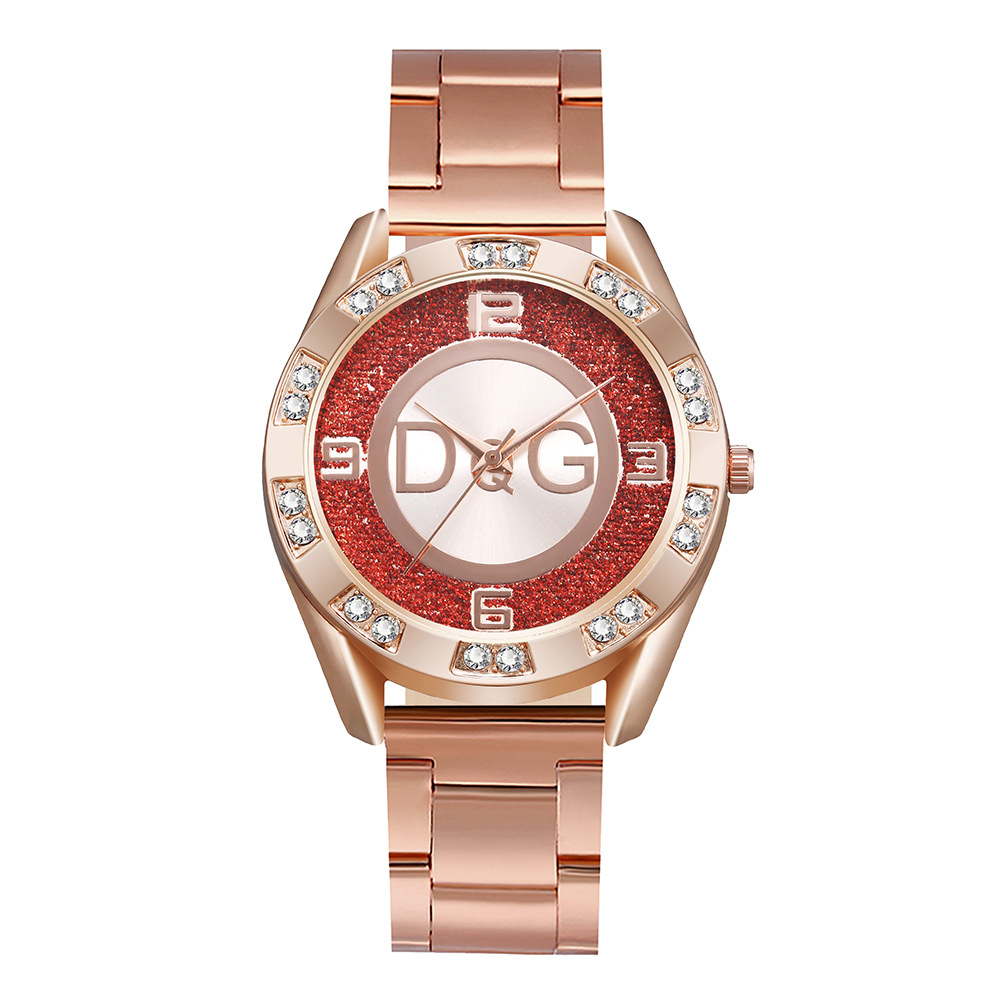 DQG light luxury diamond steel band watc...