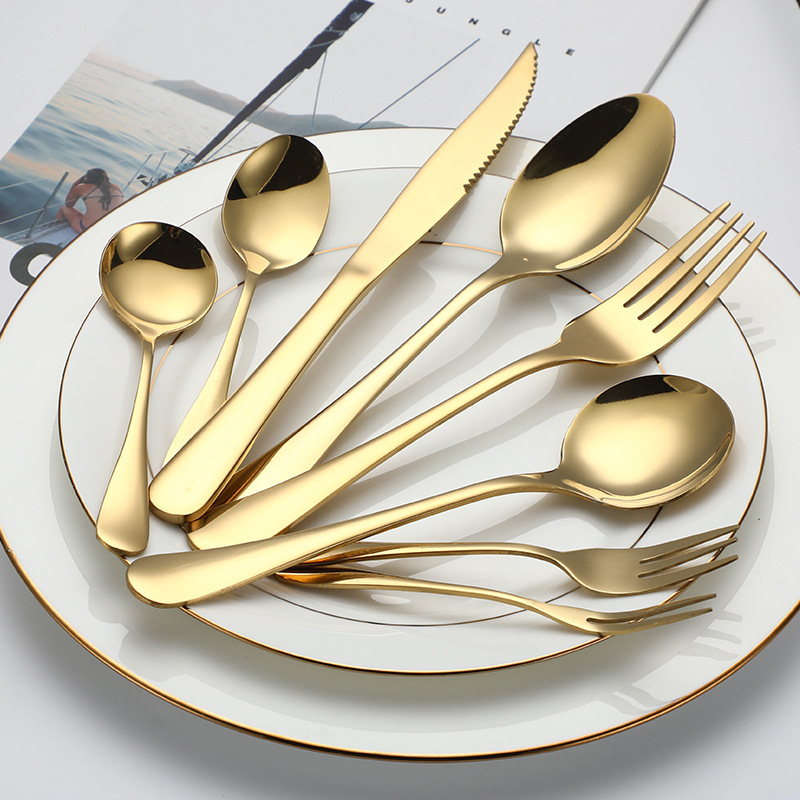 1010 Series Stainless Steel Western Tableware Hotel Household Steak Knife Kitchen Tableware Spoon Fork logo