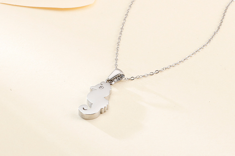 stainless steel necklace and earrings two-piece new creative seahorse animal jewelry