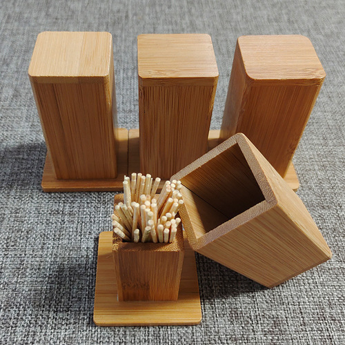Wholesale Bamboo Toothpick Holder, Bamboo Home Toothpick Box, Restaurant Hotel Restaurant Wooden Toothpick Can, Can Print LOGO