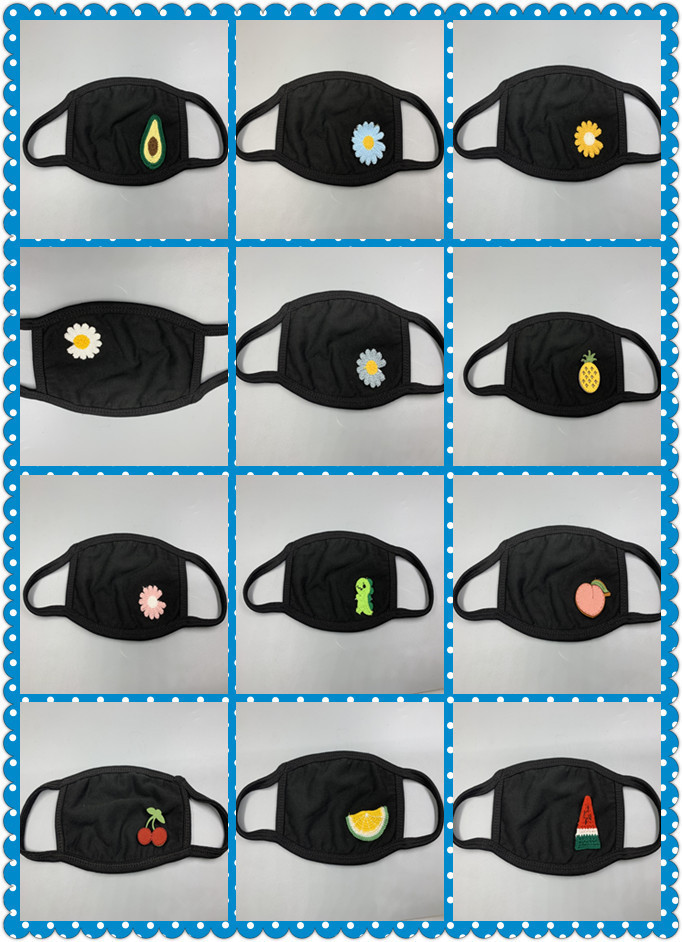 卡通防尘口罩儿童小孩防雾霾口罩男女黑色多样式口罩现货