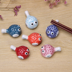 Creative Ceramic Chopstick Holder Goldfish Chopstick Holder 12792 Blowfish Little Goldfish Pen Holder Chopstick Rest Daily Home Decor
