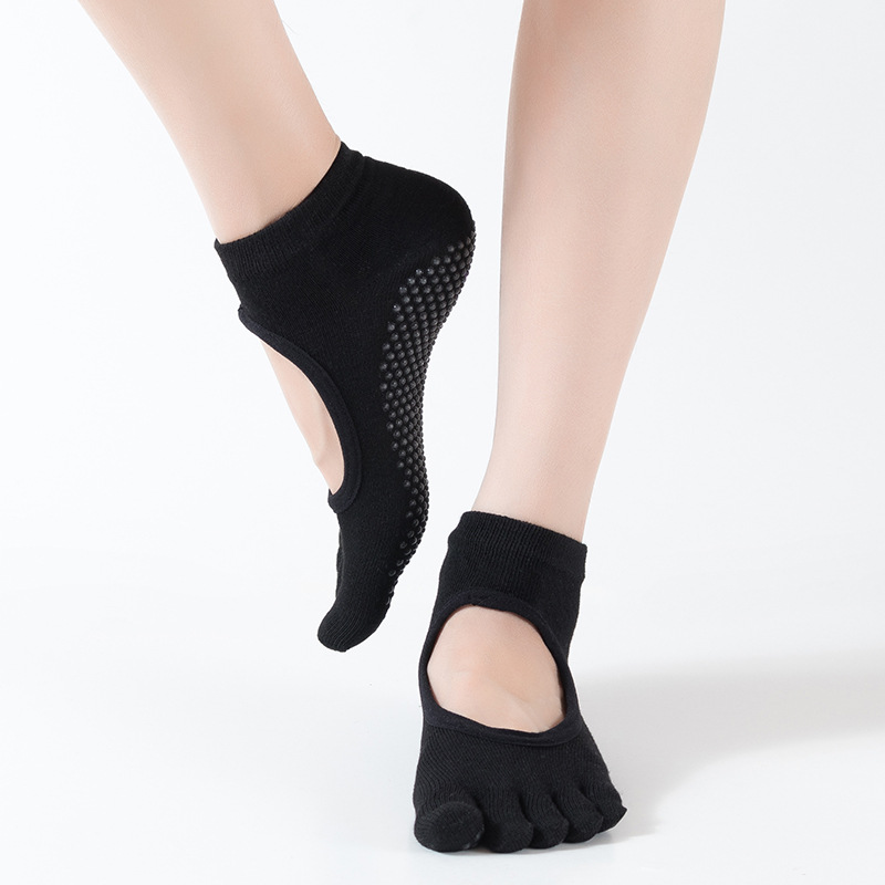 Yoga sock cross-border point glue, five finger yoga socks, female finger, five finger, foreign trade sports socks, Amazon
