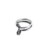 Retro fashionable ring, Japanese and Korean, silver 925 sample, on index finger