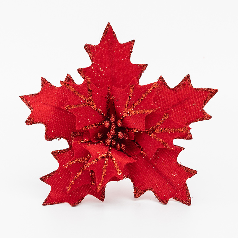 18cm pequeñas hojas de arce flores de Navidad escenas de ingeniería de decoración de Navidad boda hotel guirlandas de caña flores decorativas