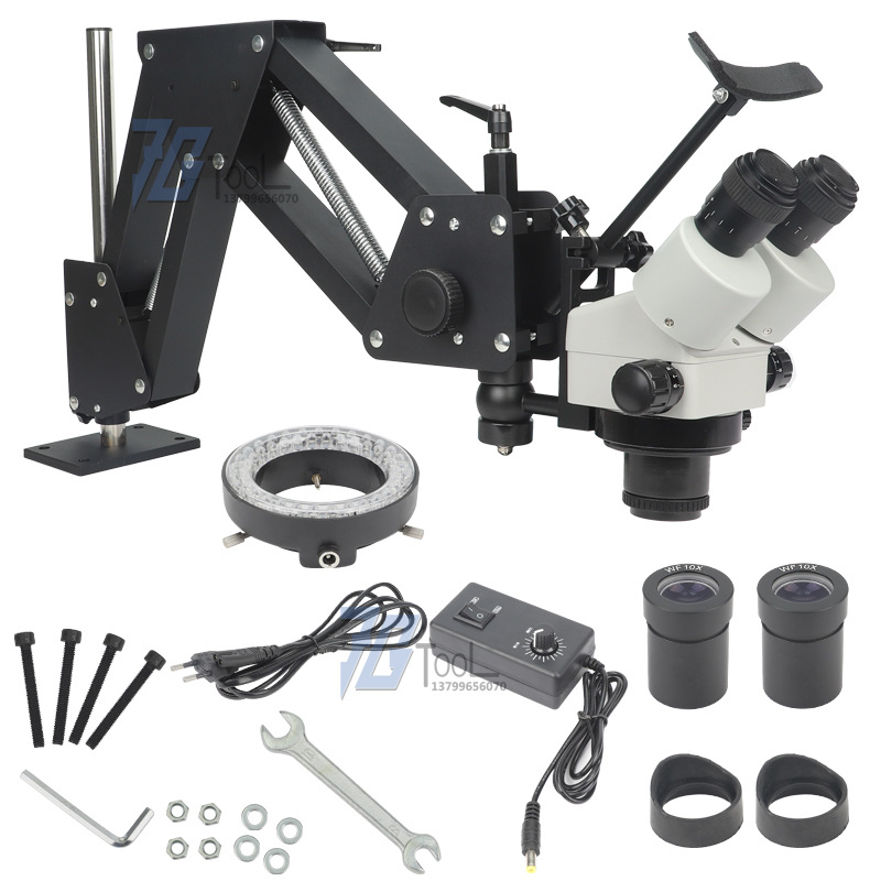 多角度伸缩弹簧支架微镶机连续变焦倍20倍珠宝首饰鉴定显微放大镜