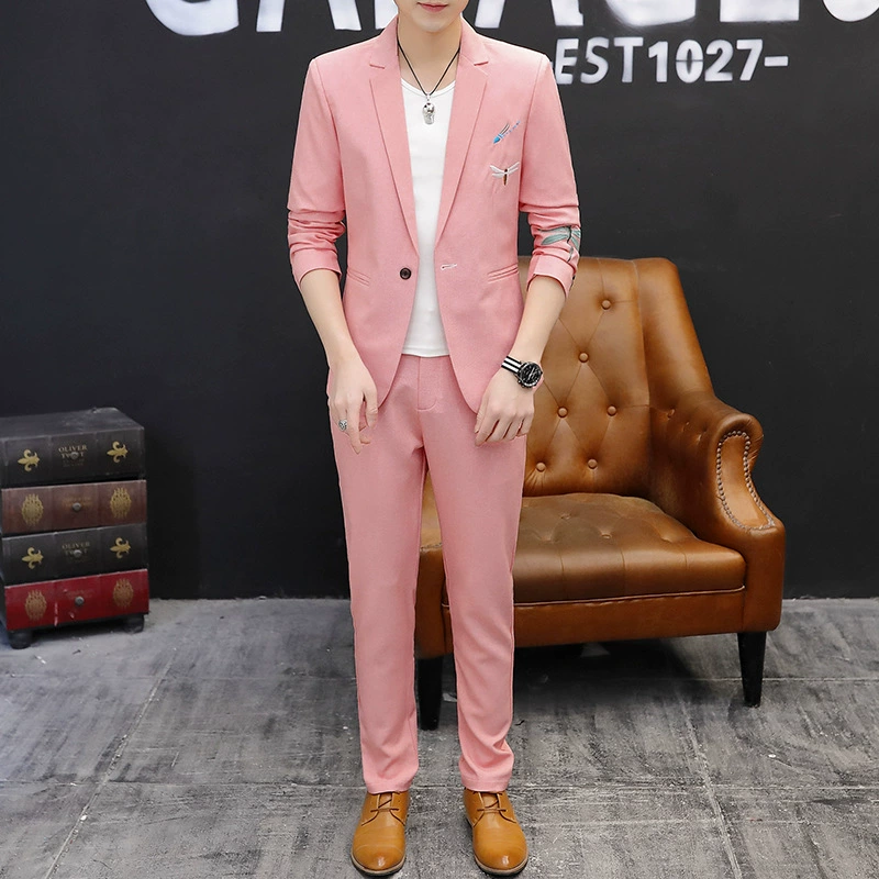 (Граница торговли), набор, классический костюм, корейский стиль, Slim fit