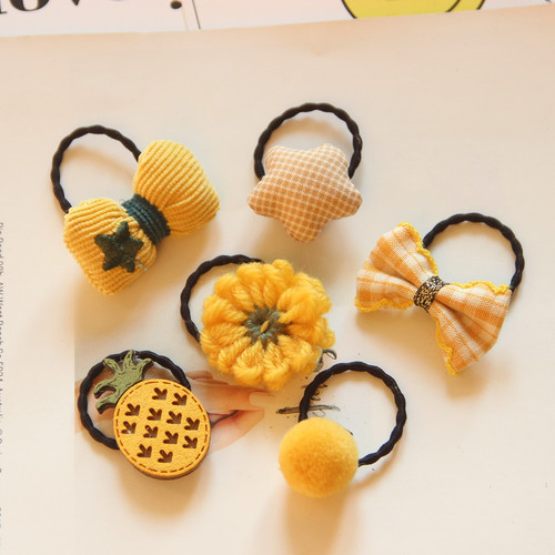Baby hair tie and rubber band combination, bow children's hair accessories set, crown small hair tie, girls' hair tie