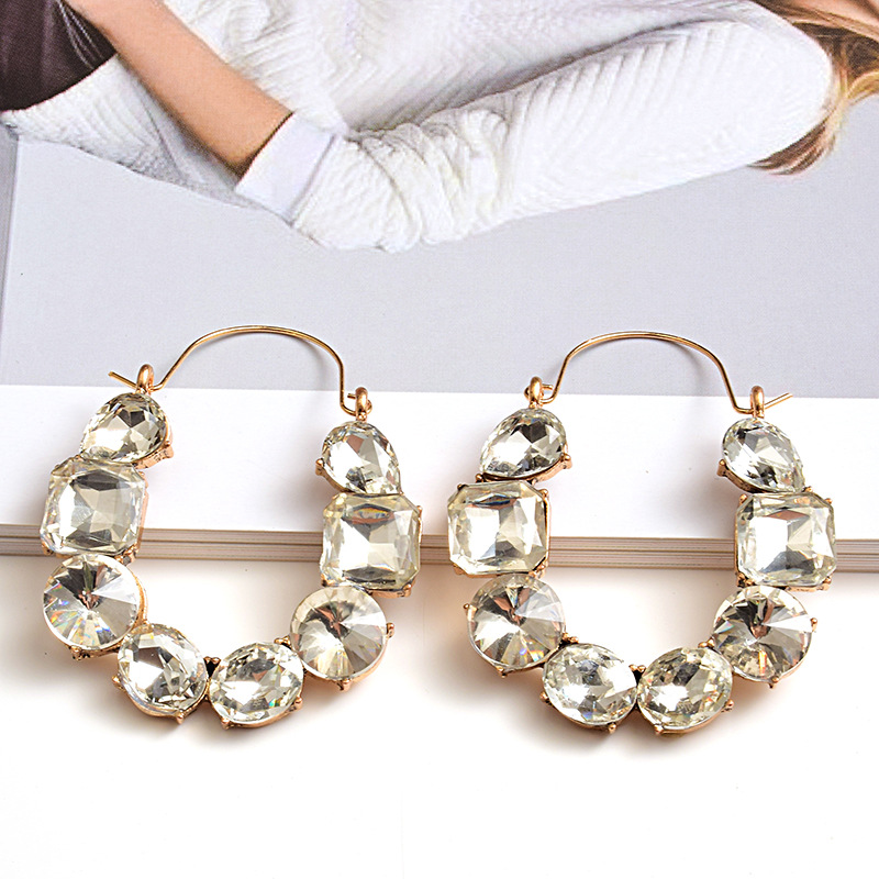 27g Weight Zircon Inlay Material Earrings Classification 1 Pair Quantity Holiday, Shopping Occasion Alloy Material Geometric Pattern Women's Gender Plating, Inlay Design Retro, Roman Style Style 1 Pair Retro Roman Style Geometric Plating Inlay Alloy Zircon Earrings 7