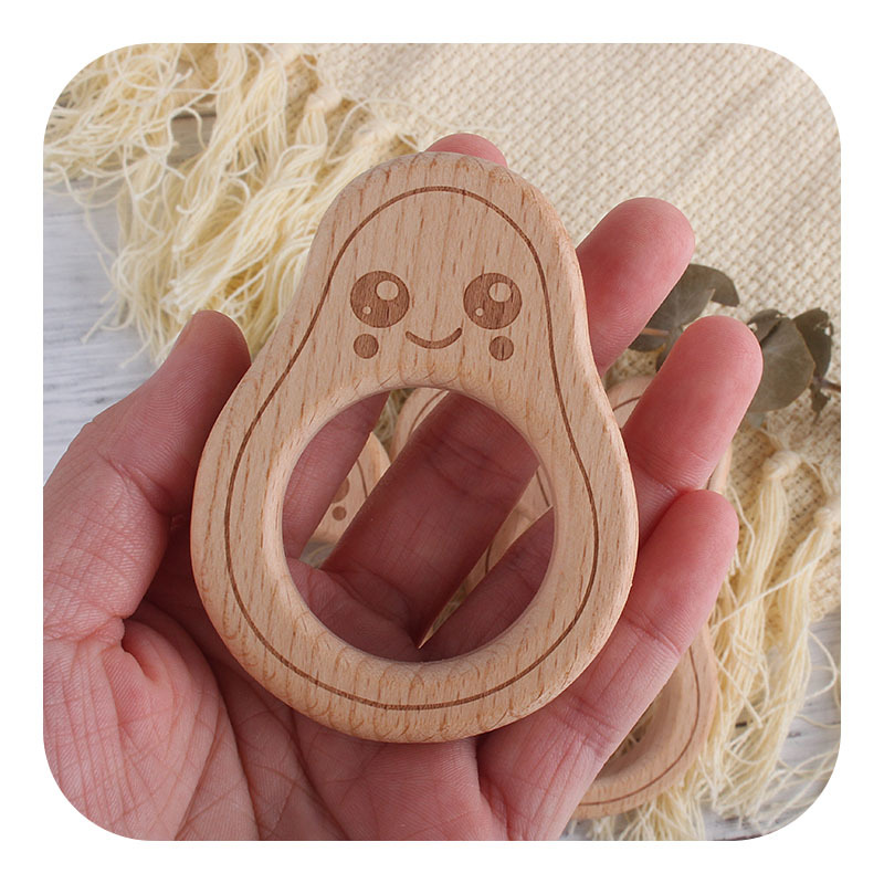 Bebé haya dibujos animados juguete aguacate mordedor pulsera bebé Seguridad Protección Ambiental silicona chupete cadena mordedor palo